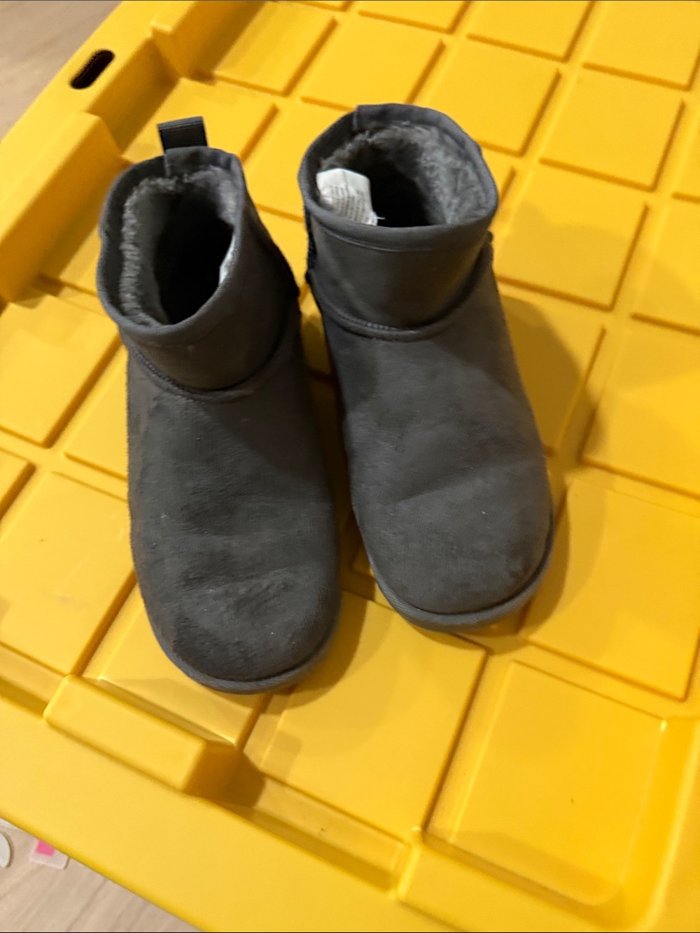 Cozy Gray Kids Plush-Lined Ankle Boots